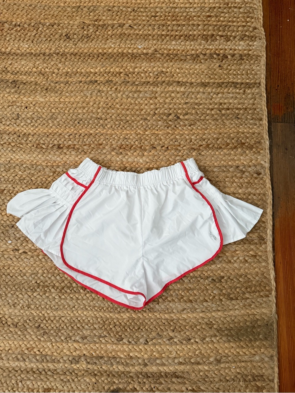 FP Movement by Free People White Athletic Shorts with orange Trim